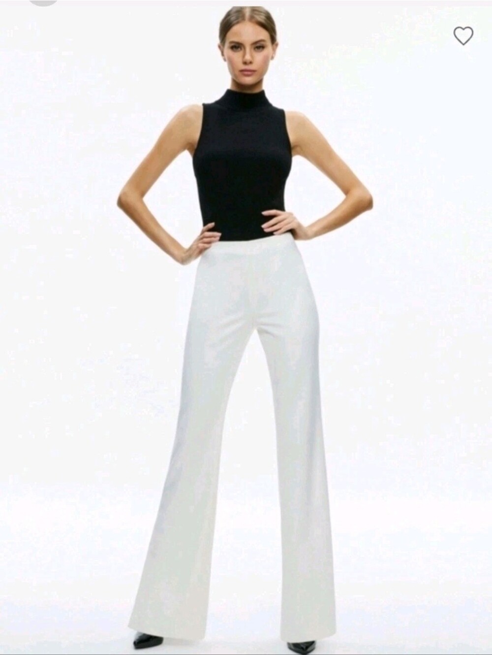 Alice + Olivia Lara Rhinestone Wide Leg Side Slits Pant Size 10 - Picture 6 of 11